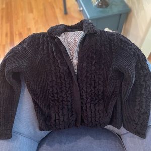 Black plush reversible jacket